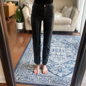 Aritzia Melina straight leg leather pants